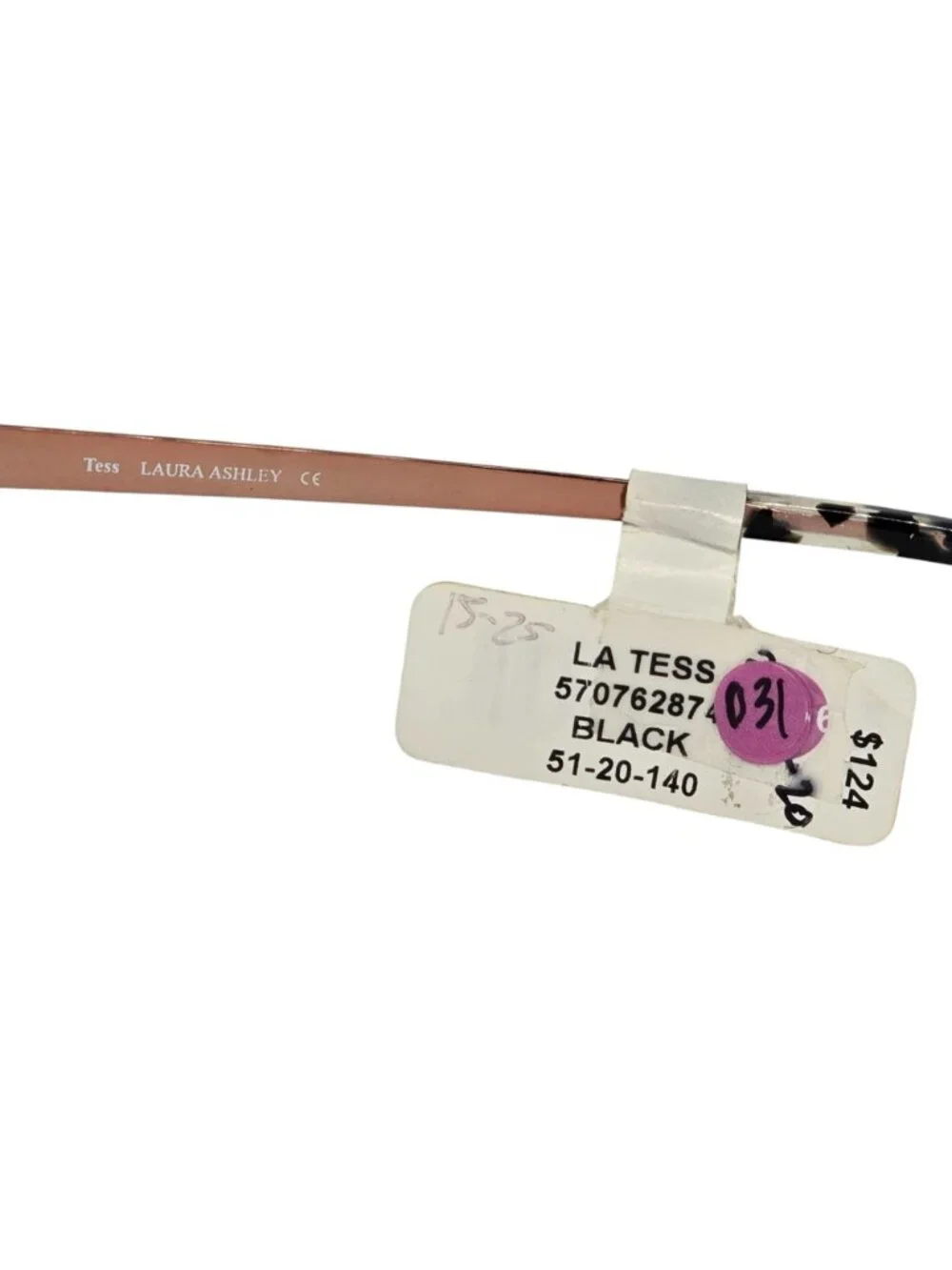 Laura Ashley Tess Womens Black & Rose Gold Semi-Rimless Eyeglass Frame 51-20-140